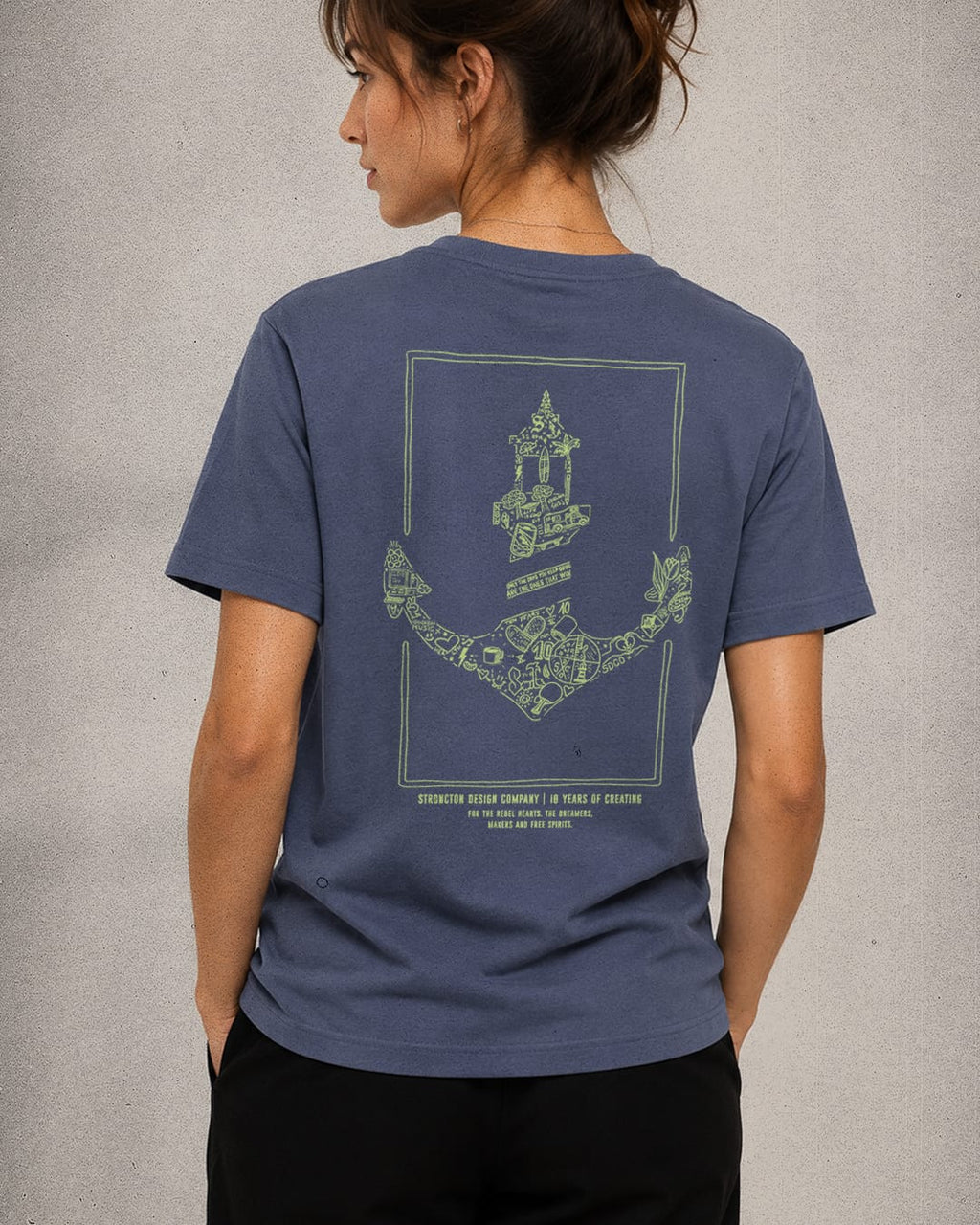 10 Years Crew Organic Shirt - Blue Grey